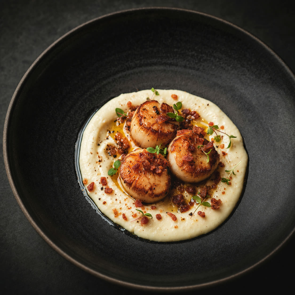 Pan-seared scallops